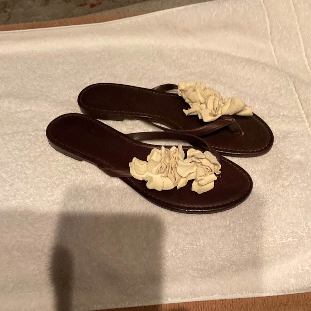 Dark Brown Italian Leather and Suede Sandal